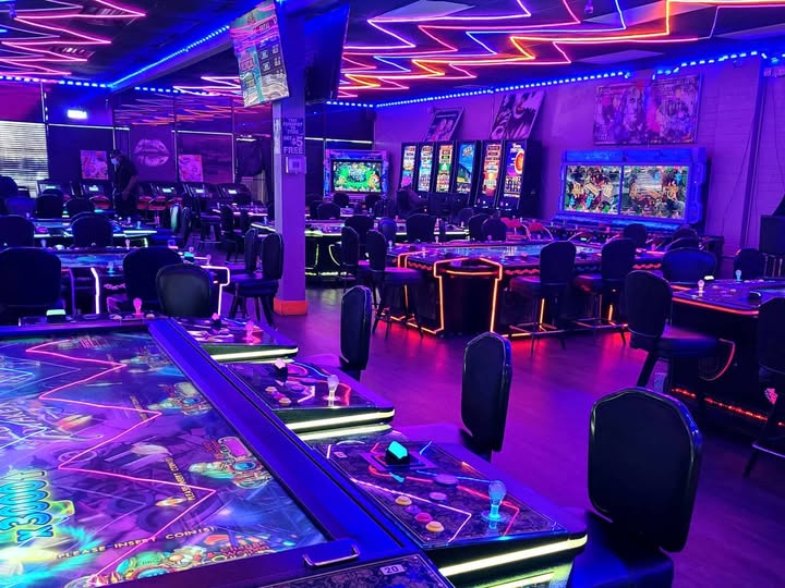 Inside the Xpress Arcade game room